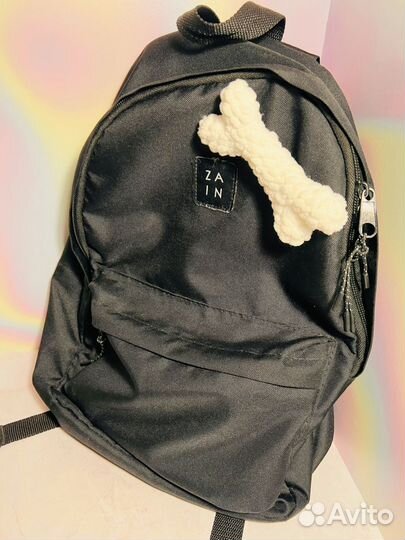 Брошь-косточка, вязаная, ручной работы