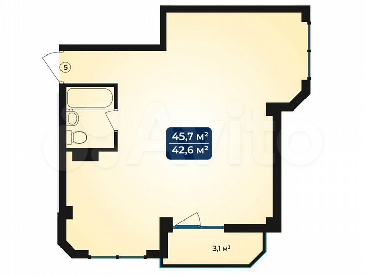 2-к. квартира, 45,7 м², 4/11 эт.