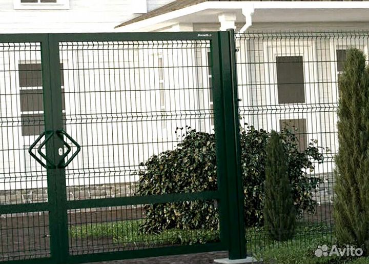 Забор из 3D сетки работа по договору, ворота