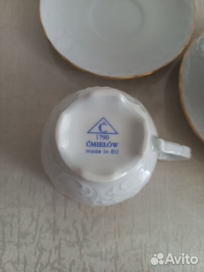 Чашка с блюдцем фарфор новые