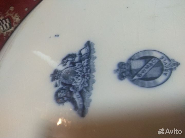 Раритет.Англия Королевский фаянс,огромное блюдо19в