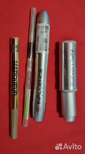 Тушь, тональная основа, карандаш для бровей