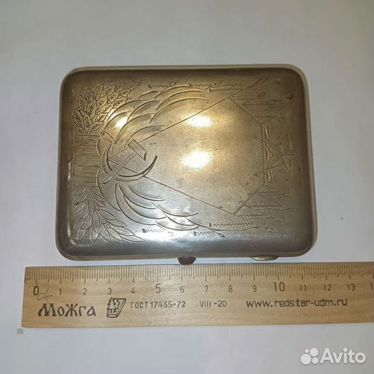 Портсигар серебряный СССР 875 проба мюф