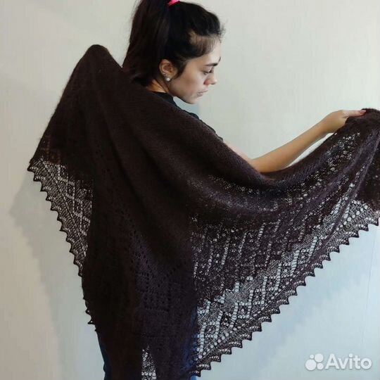 Шаль пуховая ручная работа