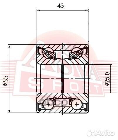 Подшипник ступичный задний DAC25550043 asva