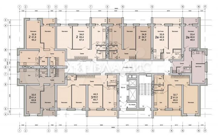 2-к. квартира, 65 м², 18/19 эт.