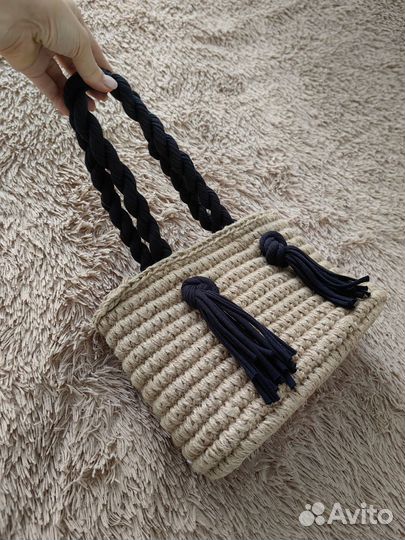 Сумка джутовая ручная работа уютная летняя