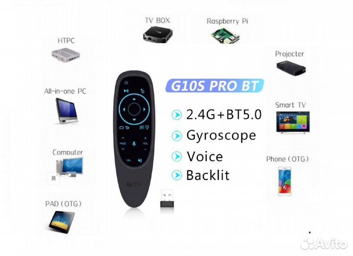 Аэро мышь пульт Bluetooth +тв приставки