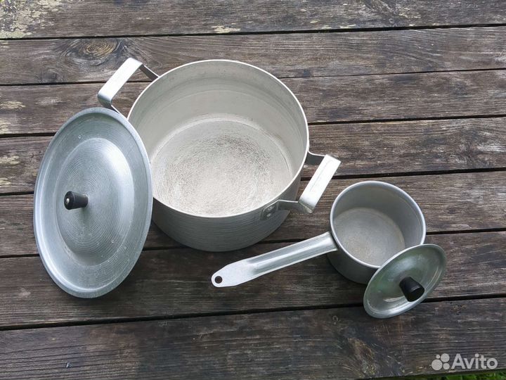 Алюминиевая кастрюля с крышкой 3л ковшик 0.5л СССР