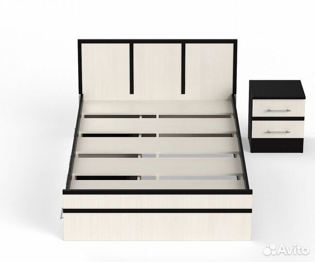 Кровать с ящиками и тумбой Сакура 1200 цвет венге/дуб лоредо