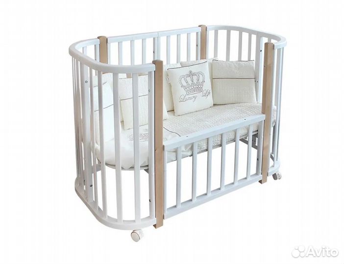 Детская кроватка овальная с маятником 5 в 1