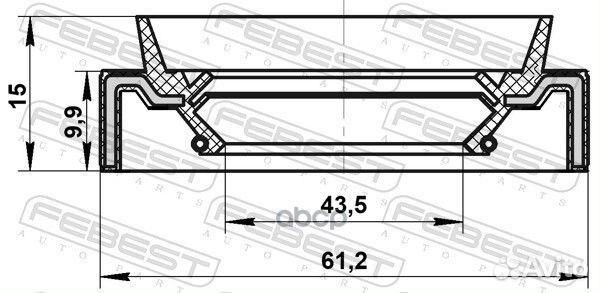 Сальник привода 43.5X61.2X10X15 95JAS-45611015L