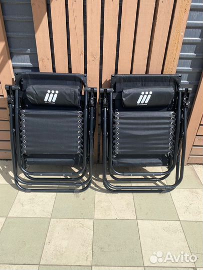 Кресло шезлонг с козырьком и подстаканником 2шт