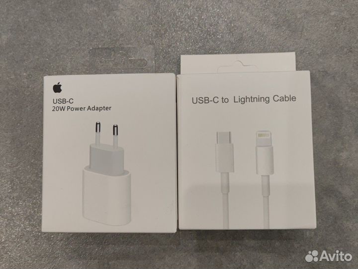 Блок питания apple 20w + кабель USB-C to Lighting