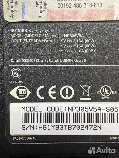 Samsung NP305V5A в разбор