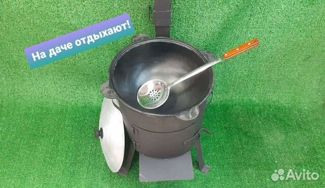 Комплект казан чугунный 8л. плюс печь с трубой