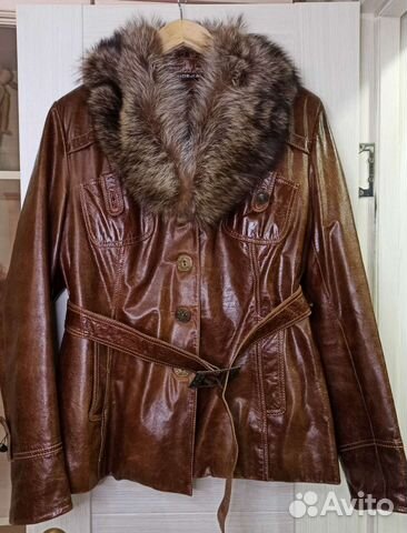 Кожаный пиджак женский 52 54