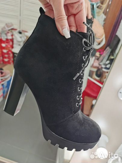 Ботильоны женские замшевые 38 39