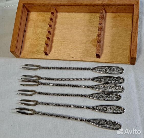 Набор вилочек для лимона или оливок мельхиор СССР