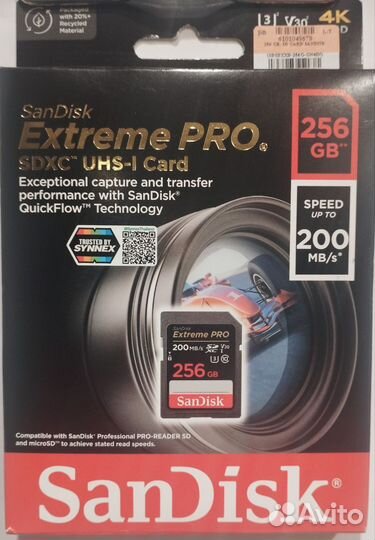 Карта V30 64/128/256Gb UHS-I SanDisk Extreme PRO