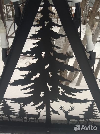 Новогоднее украшение, елка с подсветкой,металл