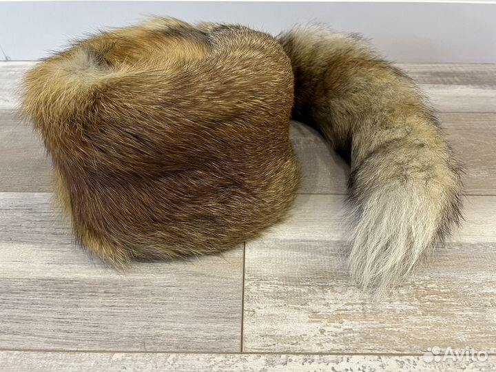 Шапка меховая с хвостом (лиса)