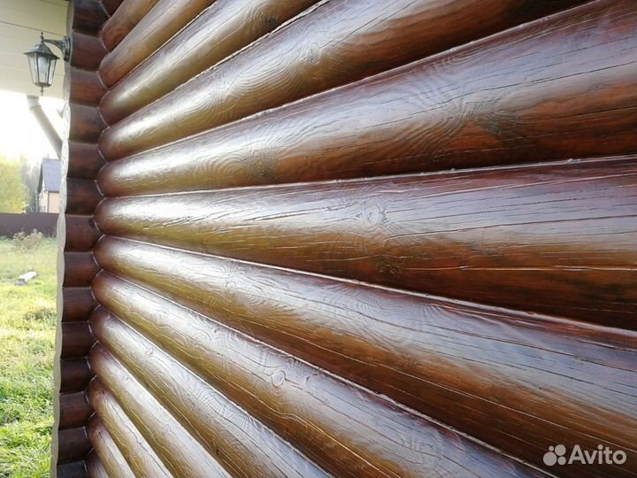 Шлифовка и покраска деревянного дома. Теплый шов