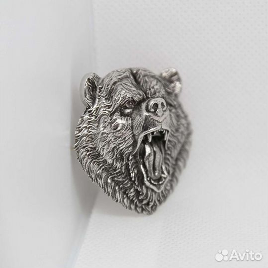 Значок Сердитый Медведь Брошь Медведь