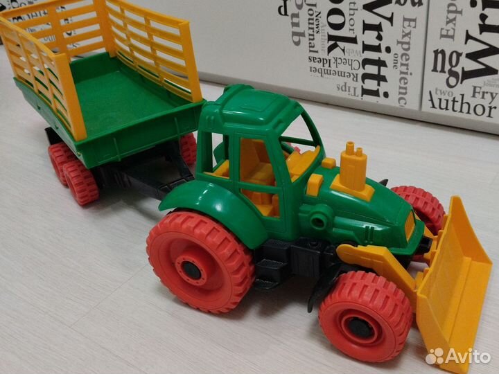 Трактор большой детский с прицепом