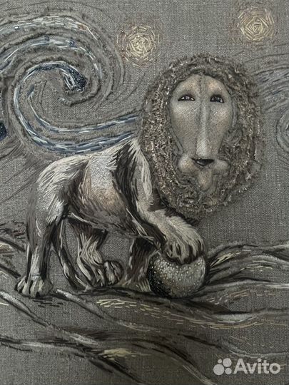 Картина Лев и звезды, 50*50 см