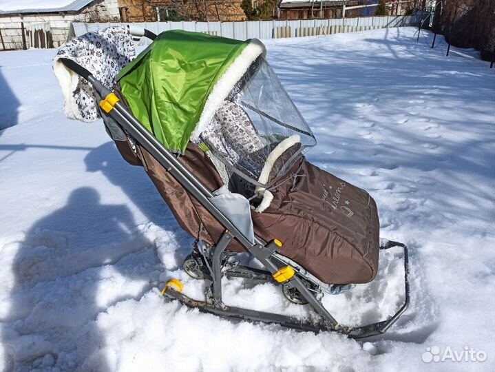Детские зимние санки-коляска