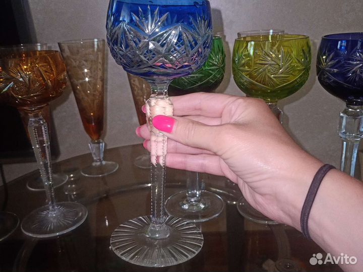 Хрустальные Фужеры Рюмки бокалы СССР гдр богемая