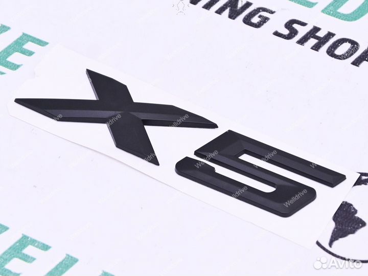 Шильдик BMW X5 черный матовый