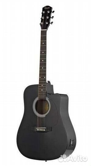 Fender squier sa-105CE dreadnought black + чехол