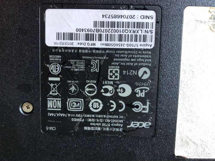 Ноутбук acer aspire 5750