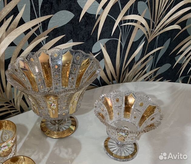 Чешский хрусталь Ваза для фруктов и конфетница