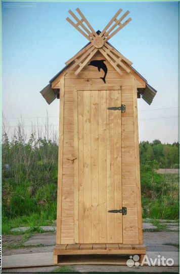 Дачный туалет с декором CWN