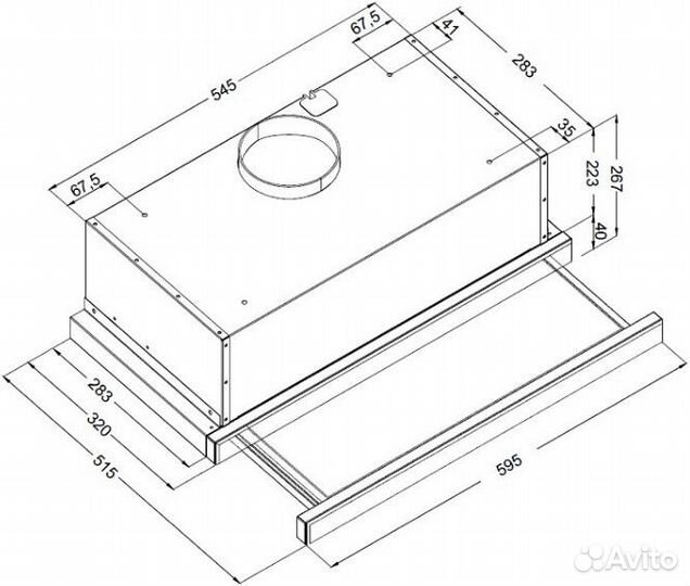 Вытяжка встраиваемая Korting KHP 6975 GW Новая