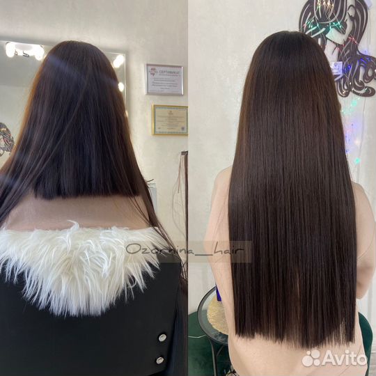 Наращивание волос биопротеиновых и натуральных