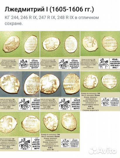 Чешуя Копейка Лжедмитрий I кг 244, 246, 247, 248