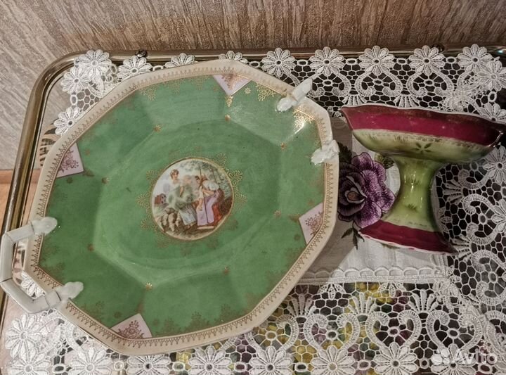 Ваза фарфортрест блюдо Дулево Вербилки