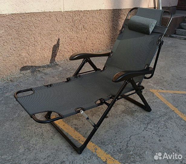 Шезлонг раскладушка 3в1 туристический/ До 180кг