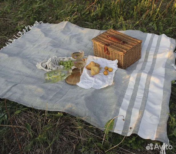 Плед хлопковый в ёлочку