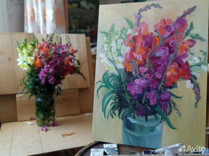 Картина маслом на холсте цветы