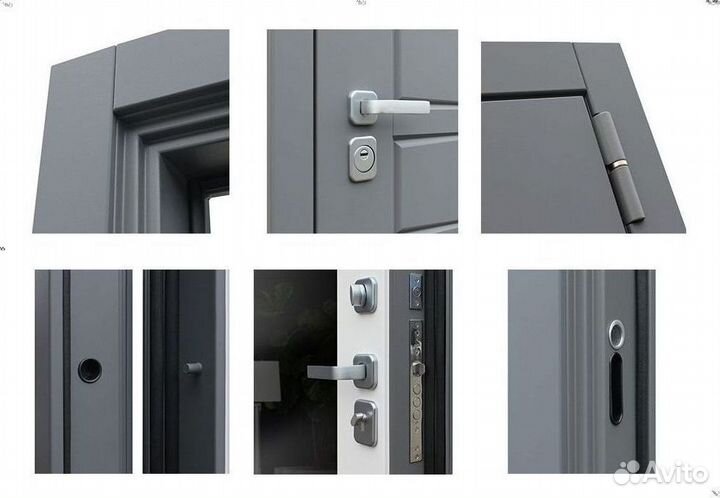 Дверь входная Серая шумо-изоляционная