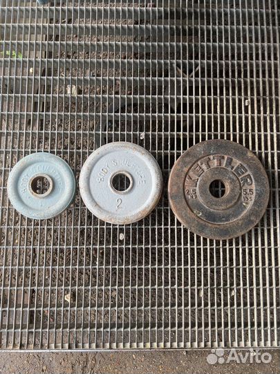 Спортивные блины 1,2,2.5 кг для гантели и штанги