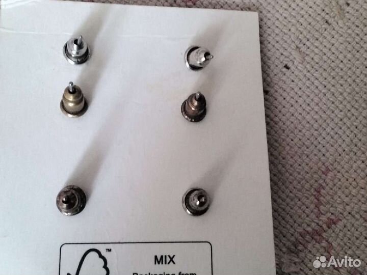 Серьги бижутерия 3 пары