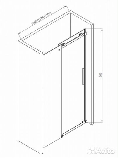 Душевая дверь aquame AQM4201F-12