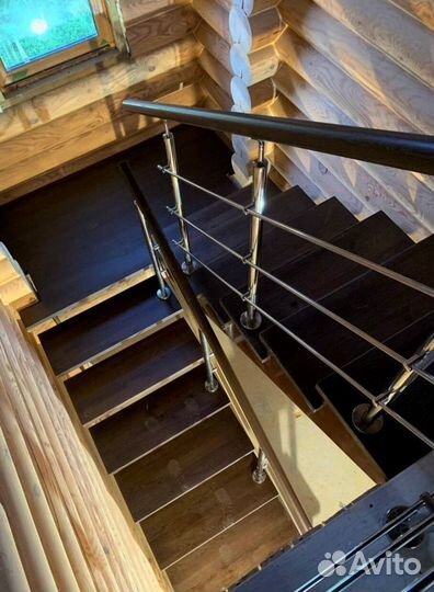 Обшивка ступеней Ясенем