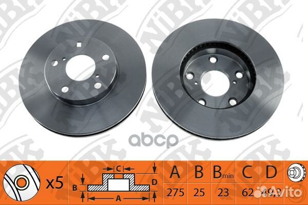 RN1143-nibk диск тормозной передний Toyota RAV